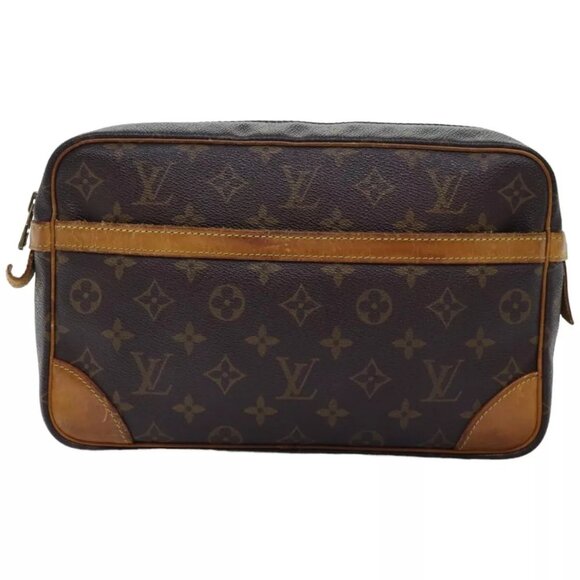 LOUIS VUITTON Monogram Compiegne 28 Clutch Bag LV Auth - Picture 2 of 16
